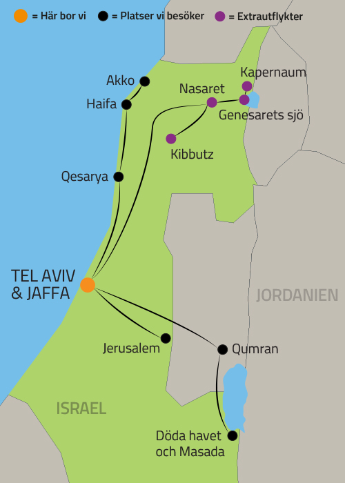 Geografisk karta över Israel